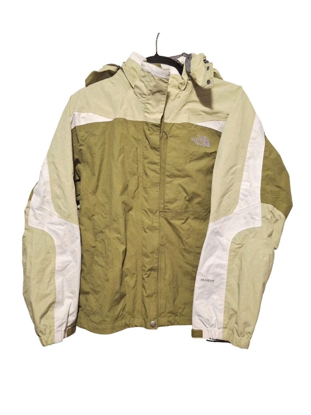 The North Face Womens Hyvent Waterproof Jacket S Green/White